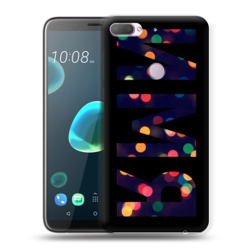 Силиконовый чехол на HTC Desire 12 Plus с принтом ИМЯ