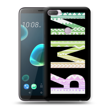 Силиконовый чехол на HTC Desire 12 Plus с принтом ИМЯ
