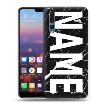 Силиконовый противоударный чехол на Huawei P20 Pro с принтом NAME