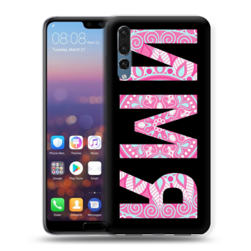 Силиконовый противоударный чехол на Huawei P20 Pro с принтом ИМЯ