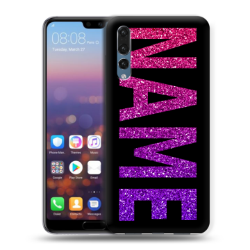 Силиконовый противоударный чехол на Huawei P20 Pro с принтом NAME
