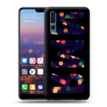 Силиконовый противоударный чехол на Huawei P20 Pro с принтом ИМЯ