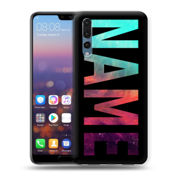 Силиконовый противоударный чехол на Huawei P20 Pro с принтом NAME
