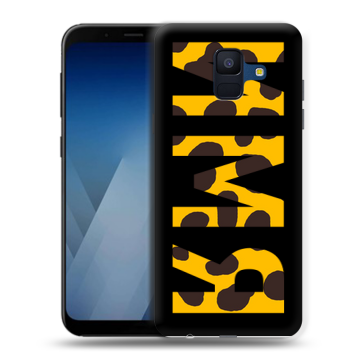 Силиконовый противоударный чехол на Samsung Galaxy A6 с принтом ИМЯ