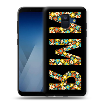 Силиконовый противоударный чехол на Samsung Galaxy A6 с принтом ИМЯ