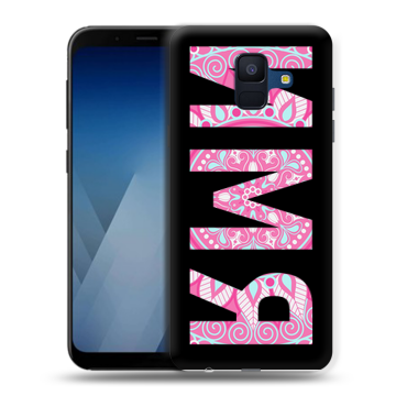 Силиконовый противоударный чехол на Samsung Galaxy A6 с принтом ИМЯ