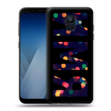 Силиконовый противоударный чехол на Samsung Galaxy A6 с принтом ИМЯ