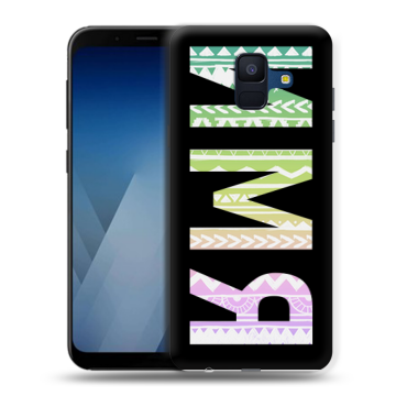 Силиконовый противоударный чехол на Samsung Galaxy A6 с принтом ИМЯ