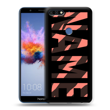Силиконовый противоударный чехол на Huawei Honor 7C с принтом NAME