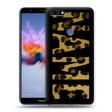 Силиконовый противоударный чехол на Huawei Honor 7C с принтом NAME