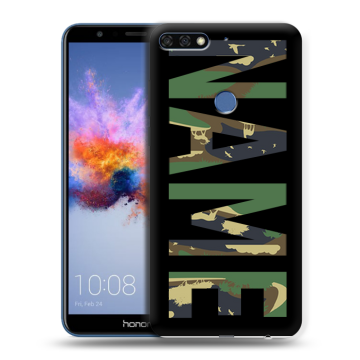 Силиконовый противоударный чехол на Huawei Honor 7C с принтом NAME