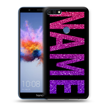 Силиконовый противоударный чехол на Huawei Honor 7C с принтом NAME