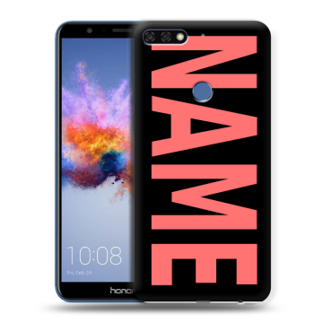 Силиконовый противоударный чехол на Huawei Honor 7C с принтом NAME