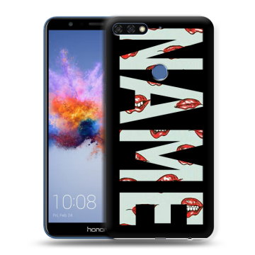 Силиконовый противоударный чехол на Huawei Honor 7C с принтом NAME
