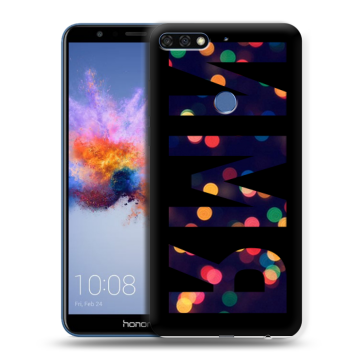Силиконовый противоударный чехол на Huawei Honor 7C с принтом ИМЯ