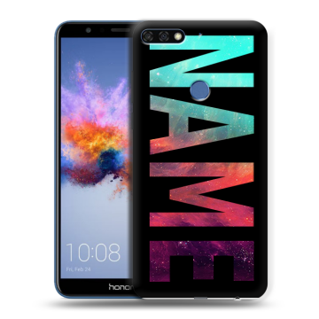 Силиконовый противоударный чехол на Huawei Honor 7C с принтом NAME