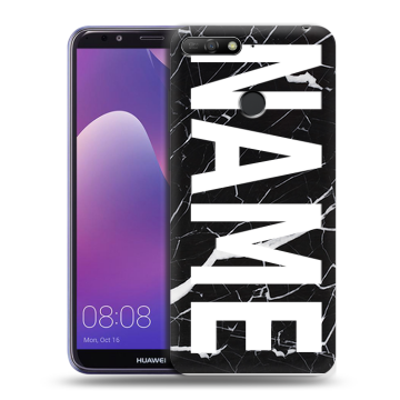 Силиконовый противоударный чехол на Huawei Y6 Prime (2018) с принтом NAME