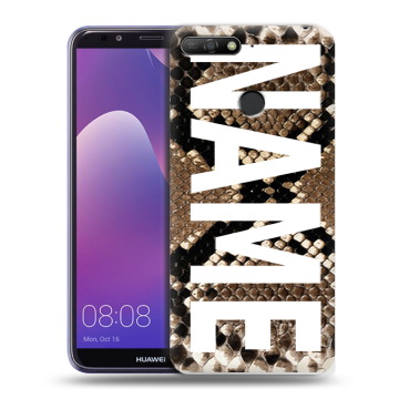 Силиконовый противоударный чехол на Huawei Y6 Prime (2018) с принтом NAME