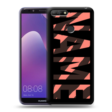Силиконовый противоударный чехол на Huawei Y6 Prime (2018) с принтом NAME