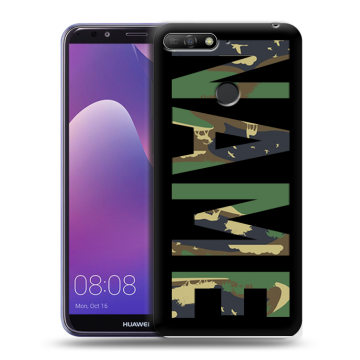 Силиконовый противоударный чехол на Huawei Y6 Prime (2018) с принтом NAME
