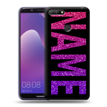 Силиконовый противоударный чехол на Huawei Y6 Prime (2018) с принтом NAME