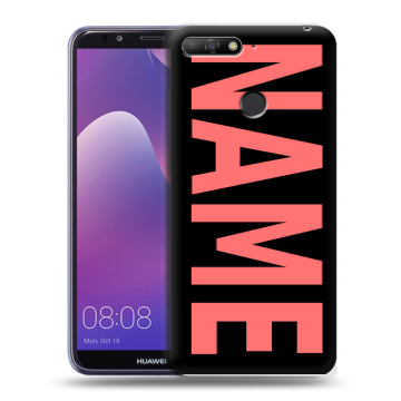 Силиконовый противоударный чехол на Huawei Y6 Prime (2018) с принтом NAME