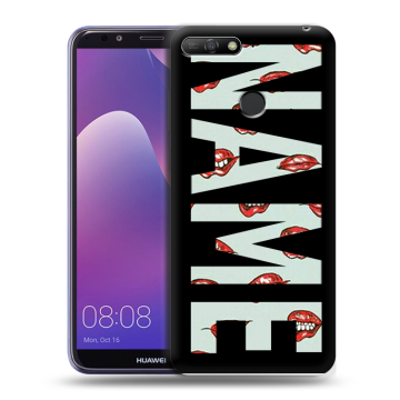 Силиконовый противоударный чехол на Huawei Y6 Prime (2018) с принтом NAME