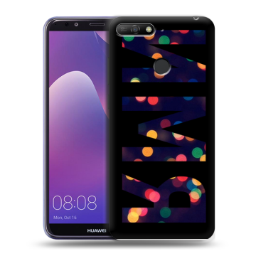 Силиконовый противоударный чехол на Huawei Y6 Prime (2018) с принтом ИМЯ