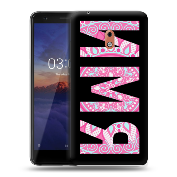 Силиконовый чехол на Nokia 2.1 с принтом ИМЯ