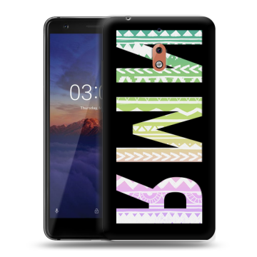 Силиконовый чехол на Nokia 2.1 с принтом ИМЯ
