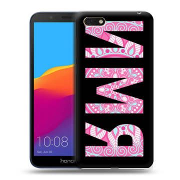 Силиконовый чехол на Huawei Honor 7A с принтом ИМЯ