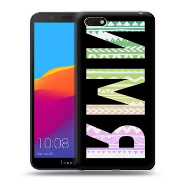 Силиконовый чехол на Huawei Honor 7A с принтом ИМЯ