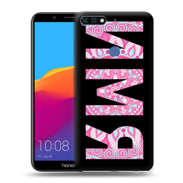Пластиковый чехол на Huawei Honor 7C Pro с принтом ИМЯ