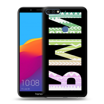 Пластиковый чехол на Huawei Honor 7C Pro с принтом ИМЯ