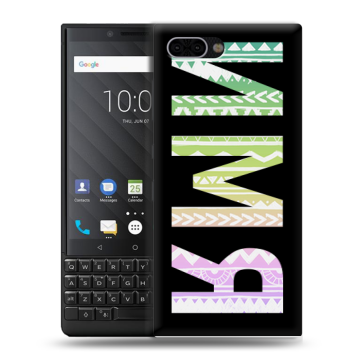 Пластиковый чехол на BlackBerry KEY2 с принтом ИМЯ