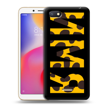 Силиконовый противоударный чехол на Xiaomi RedMi 6A с принтом ИМЯ