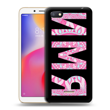 Силиконовый противоударный чехол на Xiaomi RedMi 6A с принтом ИМЯ
