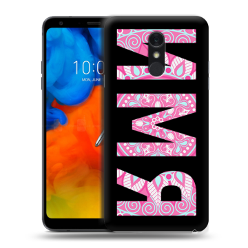 Пластиковый чехол на LG Q Stylus с принтом ИМЯ