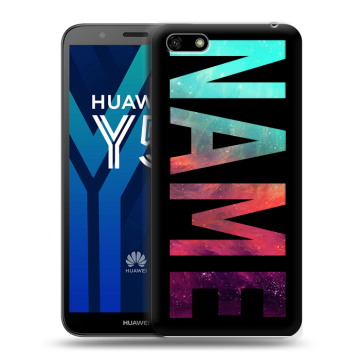 Силиконовый чехол на Huawei Y5 Prime (2018) с принтом NAME