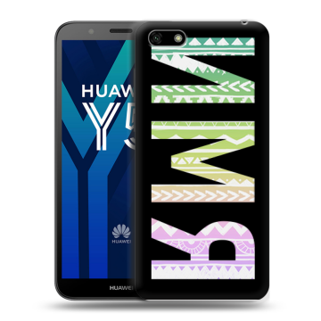 Силиконовый чехол на Huawei Y5 Prime (2018) с принтом ИМЯ