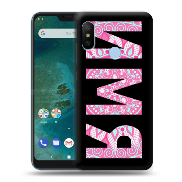 Пластиковый чехол на Xiaomi Mi A2 Lite с принтом ИМЯ