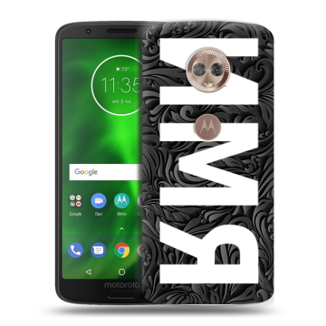 Силиконовый чехол на Motorola Moto G6 с принтом ИМЯ