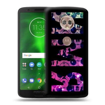 Силиконовый чехол на Motorola Moto G6 с принтом ИМЯ