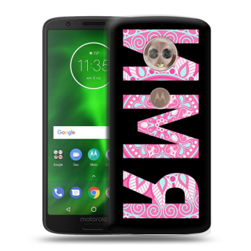 Силиконовый чехол на Motorola Moto G6 с принтом ИМЯ