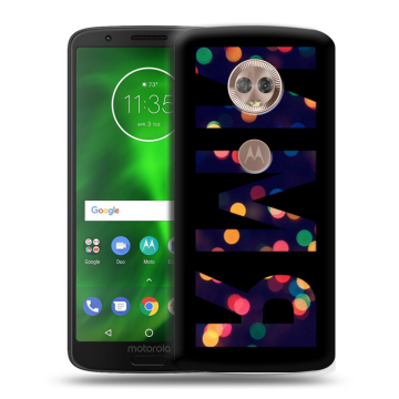 Силиконовый чехол на Motorola Moto G6 с принтом ИМЯ