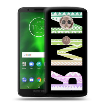 Силиконовый чехол на Motorola Moto G6 с принтом ИМЯ