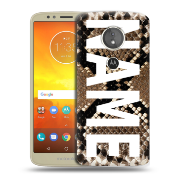 Силиконовый чехол на Motorola Moto E5 с принтом NAME