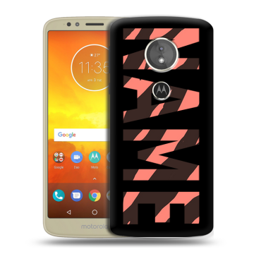 Силиконовый чехол на Motorola Moto E5 с принтом NAME