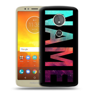 Силиконовый чехол на Motorola Moto E5 с принтом NAME