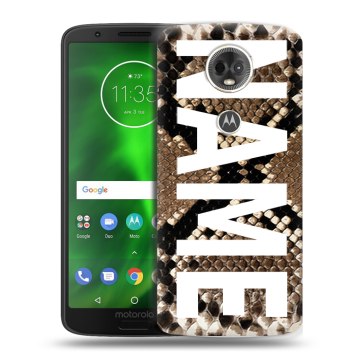 Силиконовый чехол на Motorola Moto E5 Plus с принтом NAME